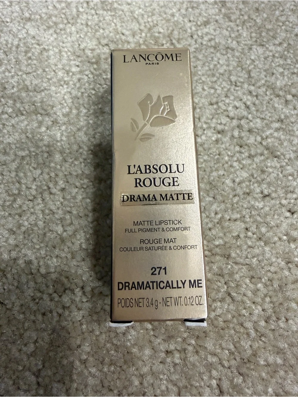 New Lancome L'ABSOLU ROUGE DRAMA MATTE Lipstick color 271 Dramatically Me